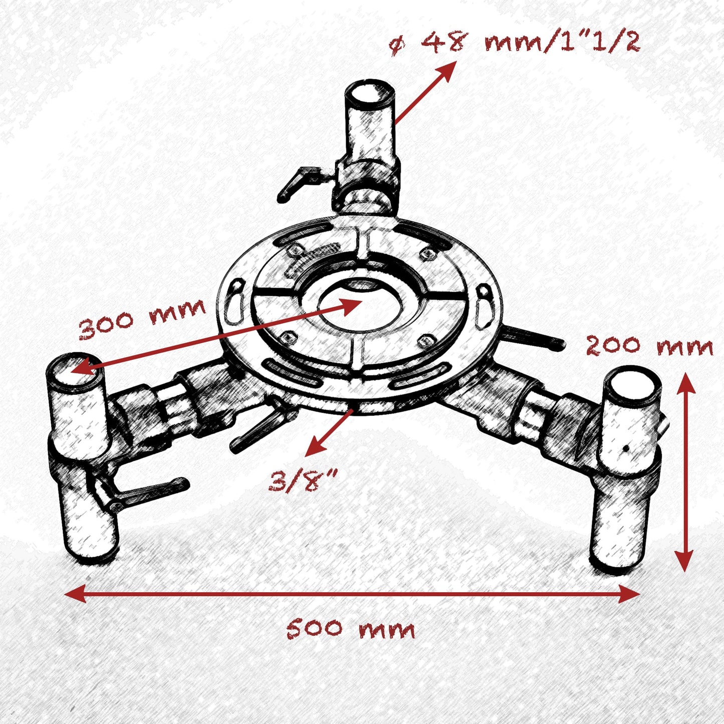 48.3mm (1"1/2 ) MITCHELL THREE LEGS - Grip Support Store