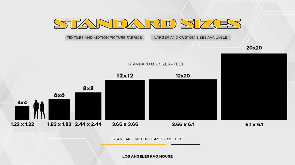 Bleached Muslin Seamless by LA Rag House - size chart