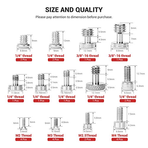 Camera Screw Set,26 Pcs Screw Set for Camera Accessories - Grip Support Store