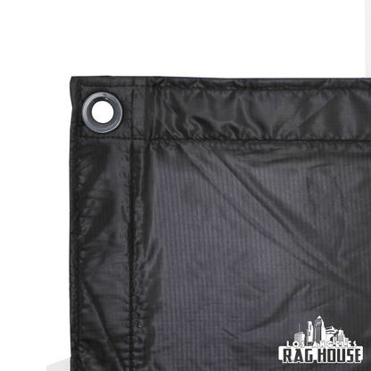 1/4 Grid Silent Black by LA Rag House - grid cloth fabric swatch