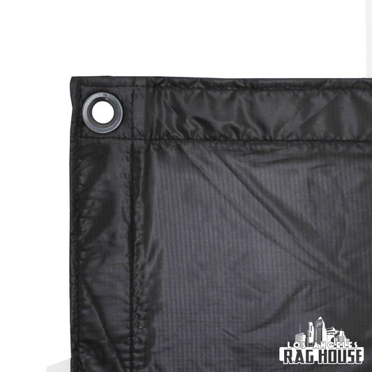 1/4 Grid Silent Black by LA Rag House - grid cloth fabric swatch