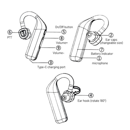 Walkie Talkie Bluetooth Headset
