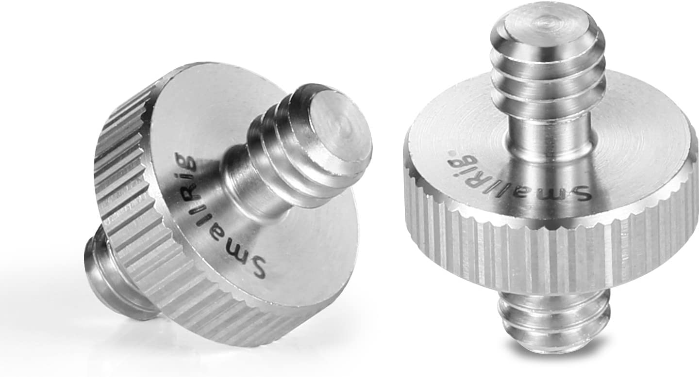 SmallRig 1/4" to 1/4" Male Threaded Screw Adapter Double Head Stud for Camera Cage Monitor LED Microphone, Pack of 2-828