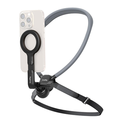 SMALLRIG Magnetic Neck Phone Holder with Chest Strap, Neck Mount for GoPro for DJI Action Camera, Hands Free Phone Holder for POV Recording, for iPhone 17/16/15/14/13/12, Metal Ring for Android - 5127