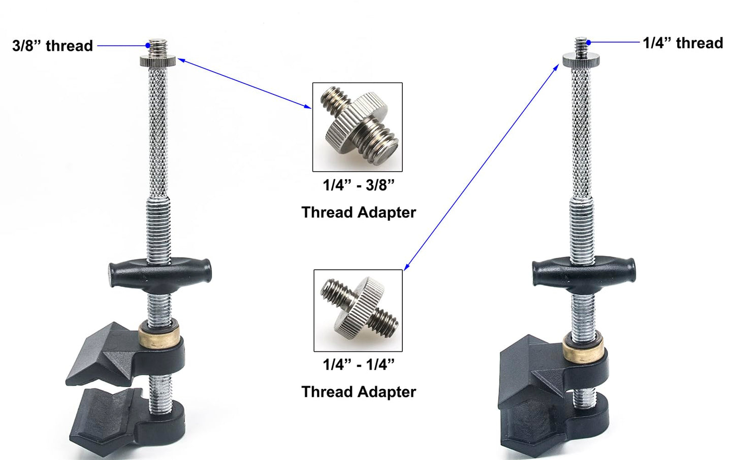 Small End Jaw Vise Clamp with 1/4-20" & 3/8" Thread - Grip Support Store