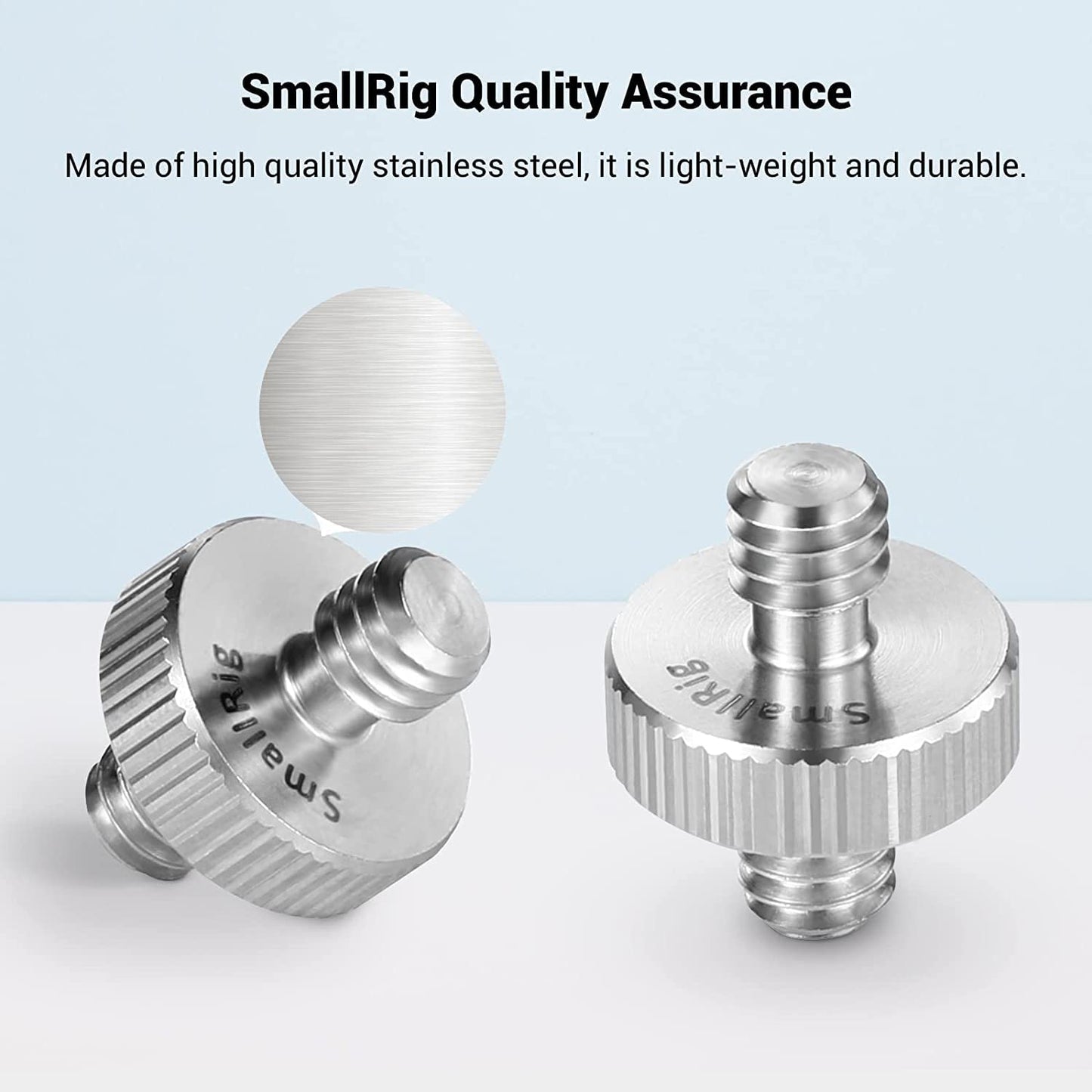 SmallRig 1/4" to 1/4" Male Threaded Screw Adapter Double Head Stud for Camera Cage Monitor LED Microphone, Pack of 2-828