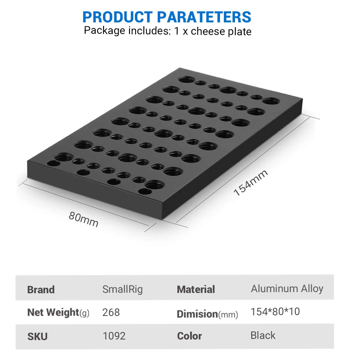 SmallRig Cheese Plate Multi-Purpose Mounting Plate 1092