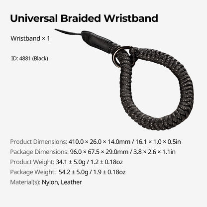 SMALLRIG Camera Wrist Strap, Universal Braided Camera Hand Strap, Adjustable Safety Strap Compatible for DSLR or Mirrorless Camera, Black - 4881