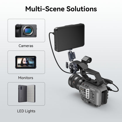 SMALLRIG Crab-Shaped Super Clamp, Camera Mount, 1/4"-20, 3/8"-16 Threaded Holes, 7.7lbs/3.5kg Payload, Compatible with Cameras, Monitors, LED Lights, etc.