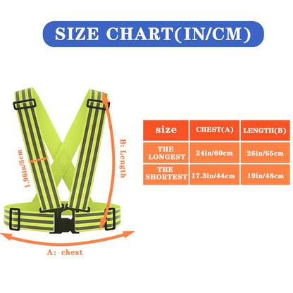 Reflective Vest with Hi Vis Bands - One Size Fits All