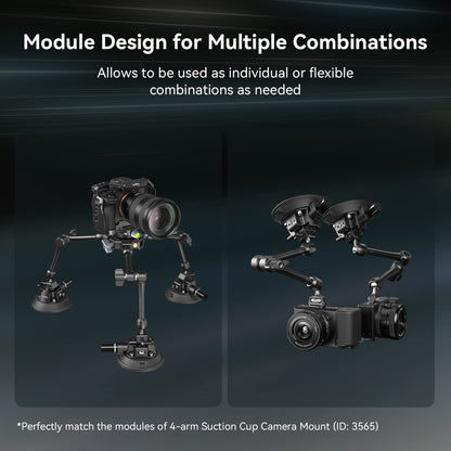 SMALLRIG 4″ Suction Cup Camera Mount, Car Mount for Cameras/Smartphones on Car/Clean and Smooth Surfaces, Max 2kg Load for Speeds up to 80km/h (50mph), Recommend 10kg Load When Stationary - 4122B