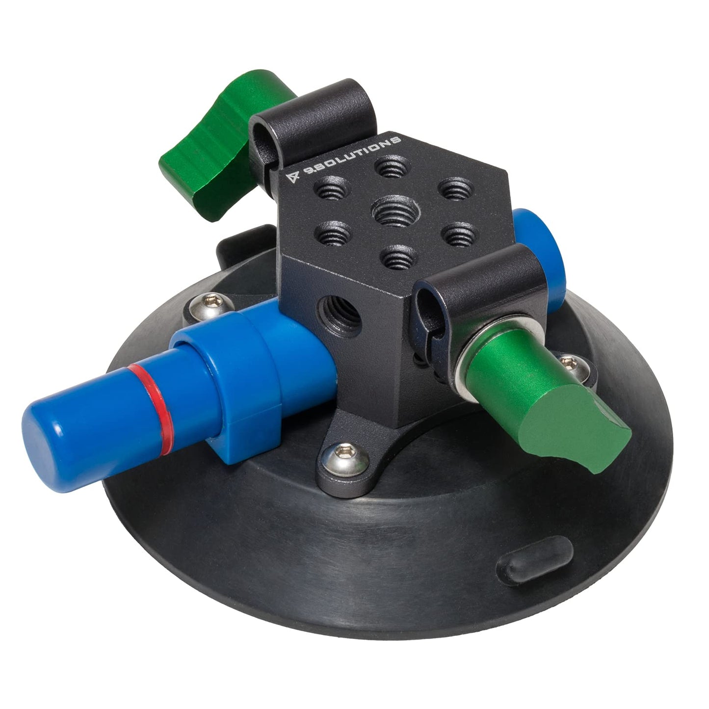 Suction Cup, Unique Cheese Block, 3/8" Rod Clamps on Any Side, 9.VB5105, Duty Power-Grip Industrial Suction Plate for car Mount