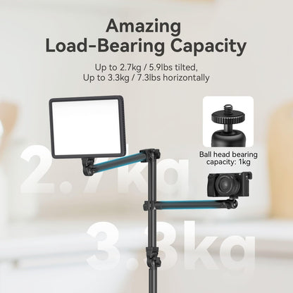 SMALLRIG Overhead Camera Mount, Camera Desk Mount Stand with Flexible Arm, 360° Rotatable Ball Head, DSLR Boom Arm Tabletop C Clamp for Photography Videography Live Stream - 4456