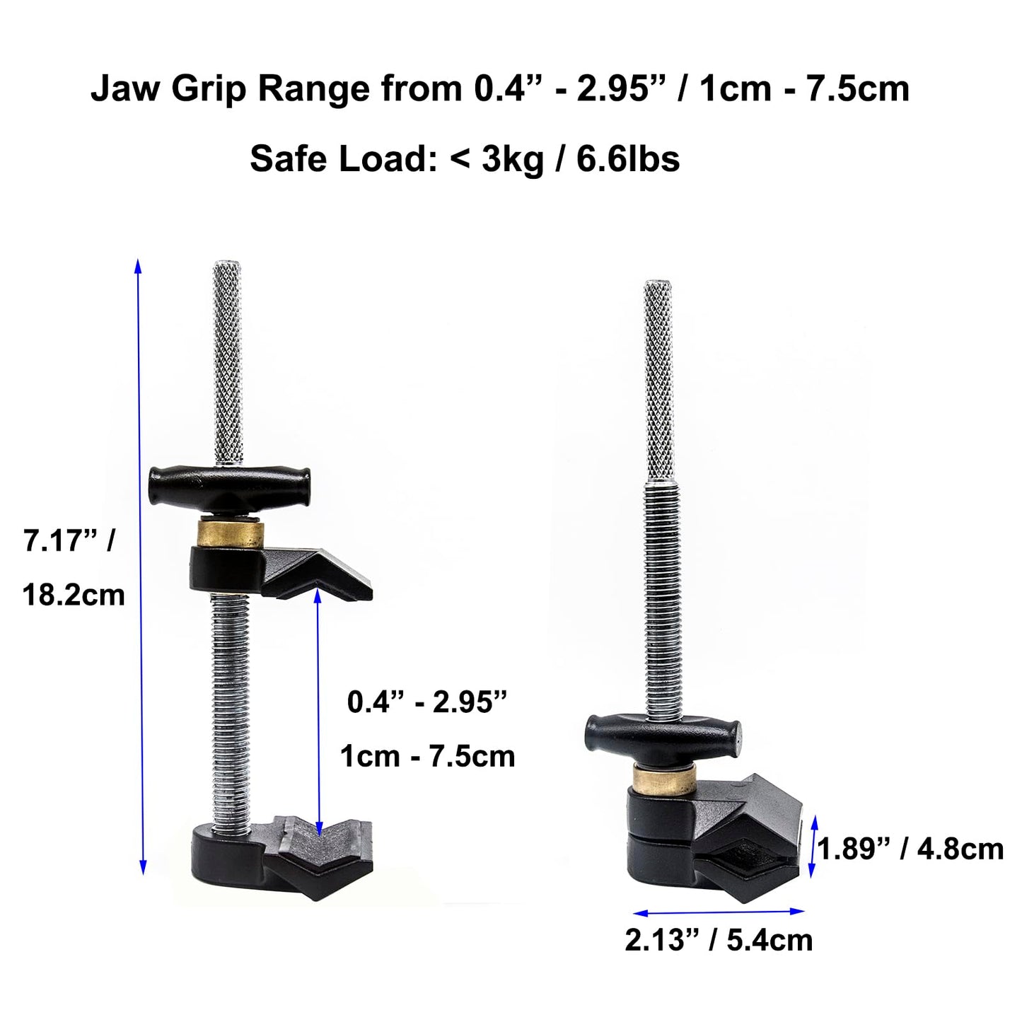 Small End Jaw Vise Clamp with 1/4-20" & 3/8" Thread - Grip Support Store