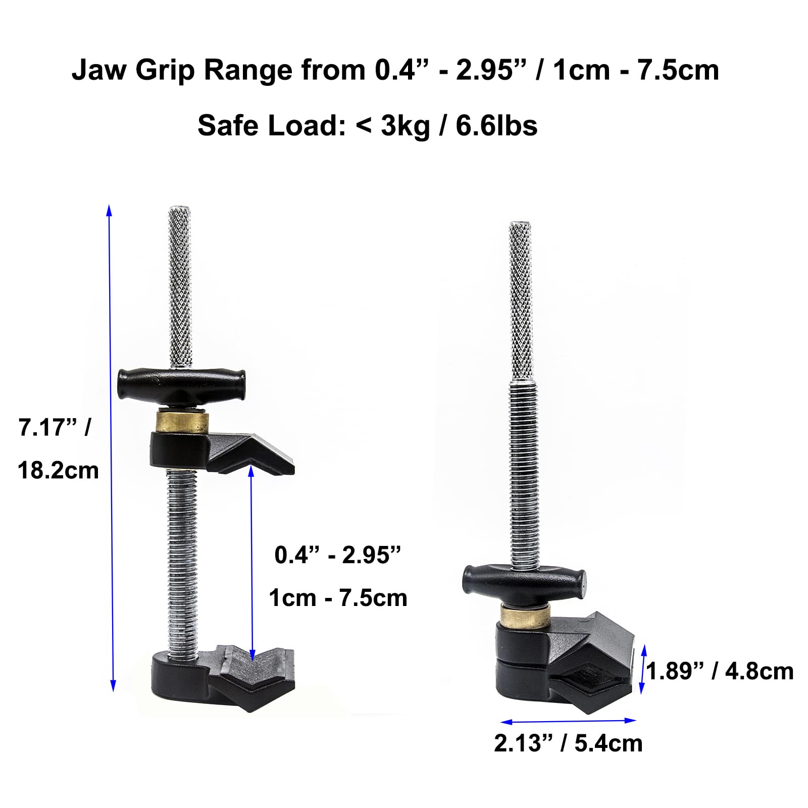 Small End Jaw Vise Clamp with 1/4-20" & 3/8" Thread - Grip Support Store