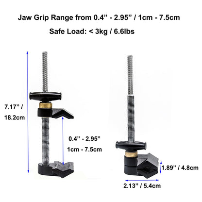 Small End Jaw Vise Clamp with 1/4-20" & 3/8" Thread - Grip Support Store
