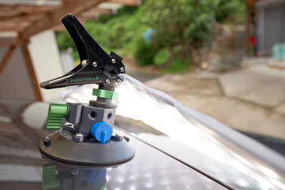 Suction Cup, Unique Cheese Block, 3/8" Rod Clamps on Any Side, 9.VB5105, Duty Power-Grip Industrial Suction Plate for car Mount