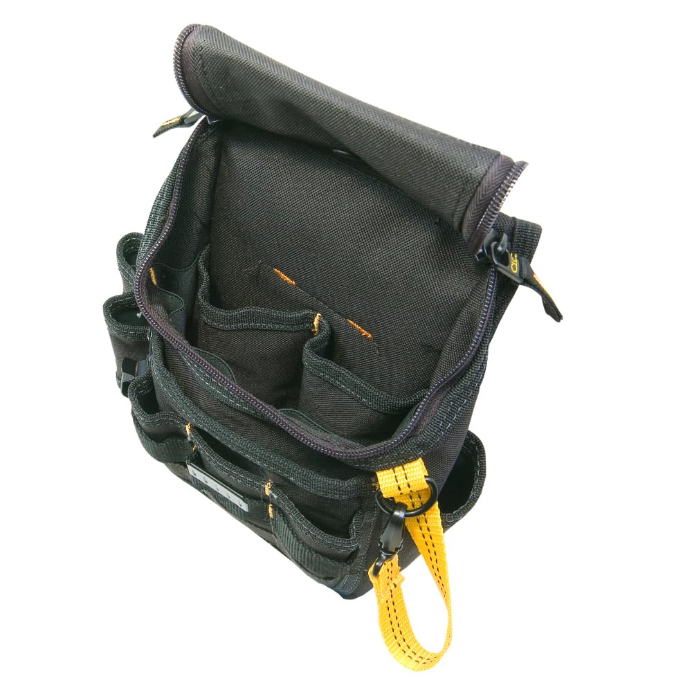 CLC Custom Leathercraft 1524 Ziptop Utility Pouch, Medium, Black, 11 Pockets - Grip Support Store