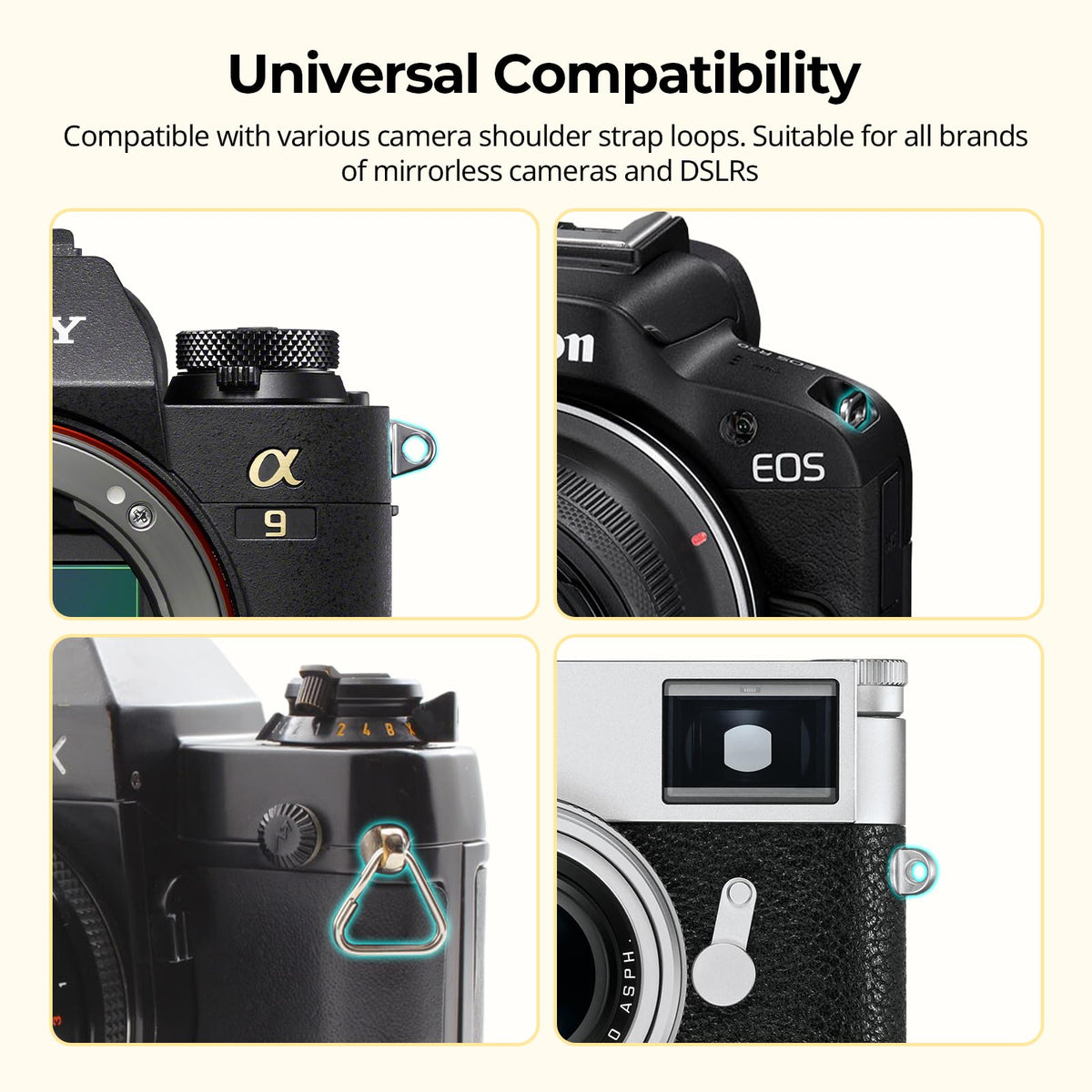 SMALLRIG Camera Wrist Strap, Universal Braided Camera Hand Strap, Adjustable Safety Strap Compatible for DSLR or Mirrorless Camera, Black - 4881