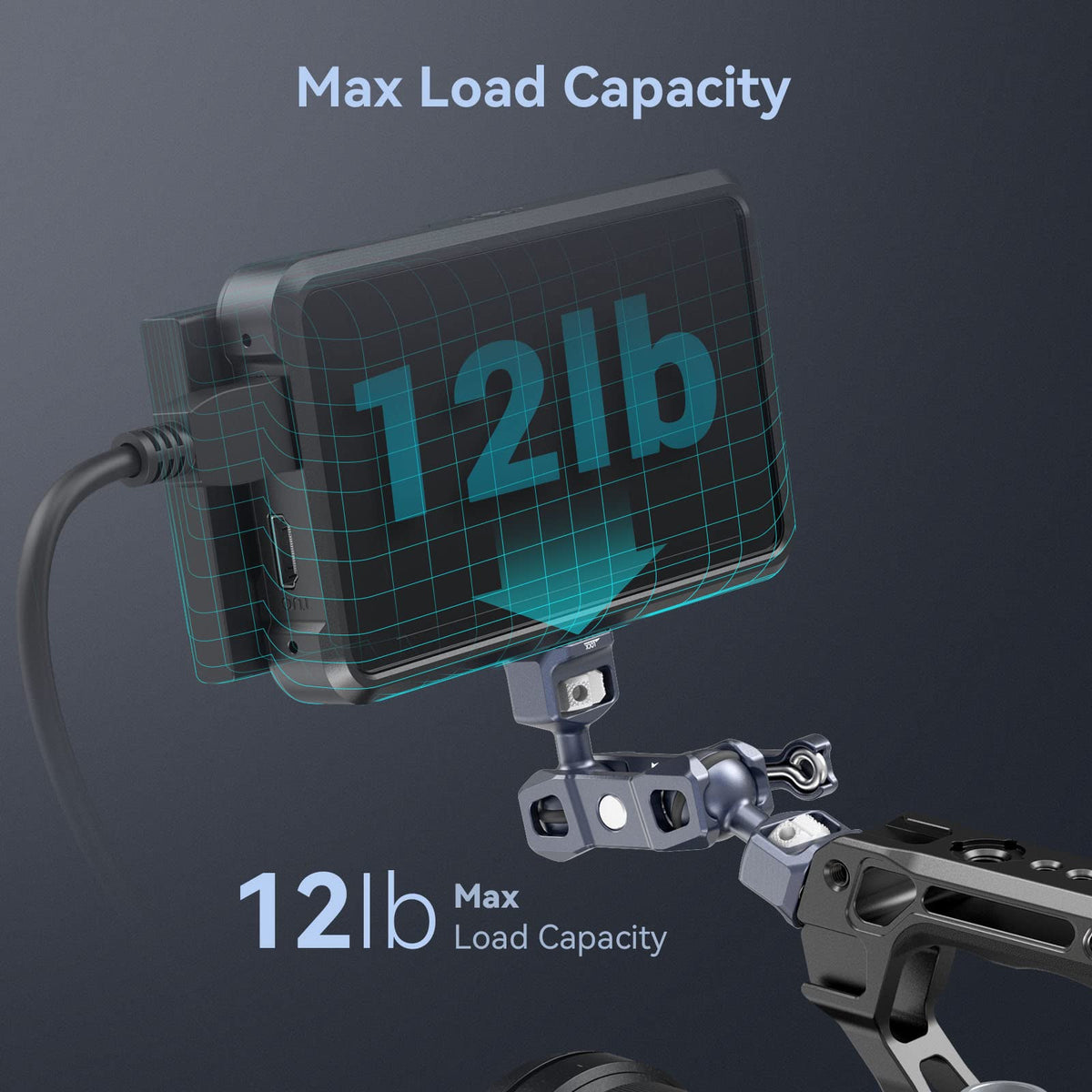 SmallRig Articulating Magic Arm with 3/8"-16 Locating Screw for ARRI and 1/4"-20 Screw (with Retractable Pins), 360 Degree Rotation, Max Load of 12 Ib for Monitor, Camera, and Lights 3874