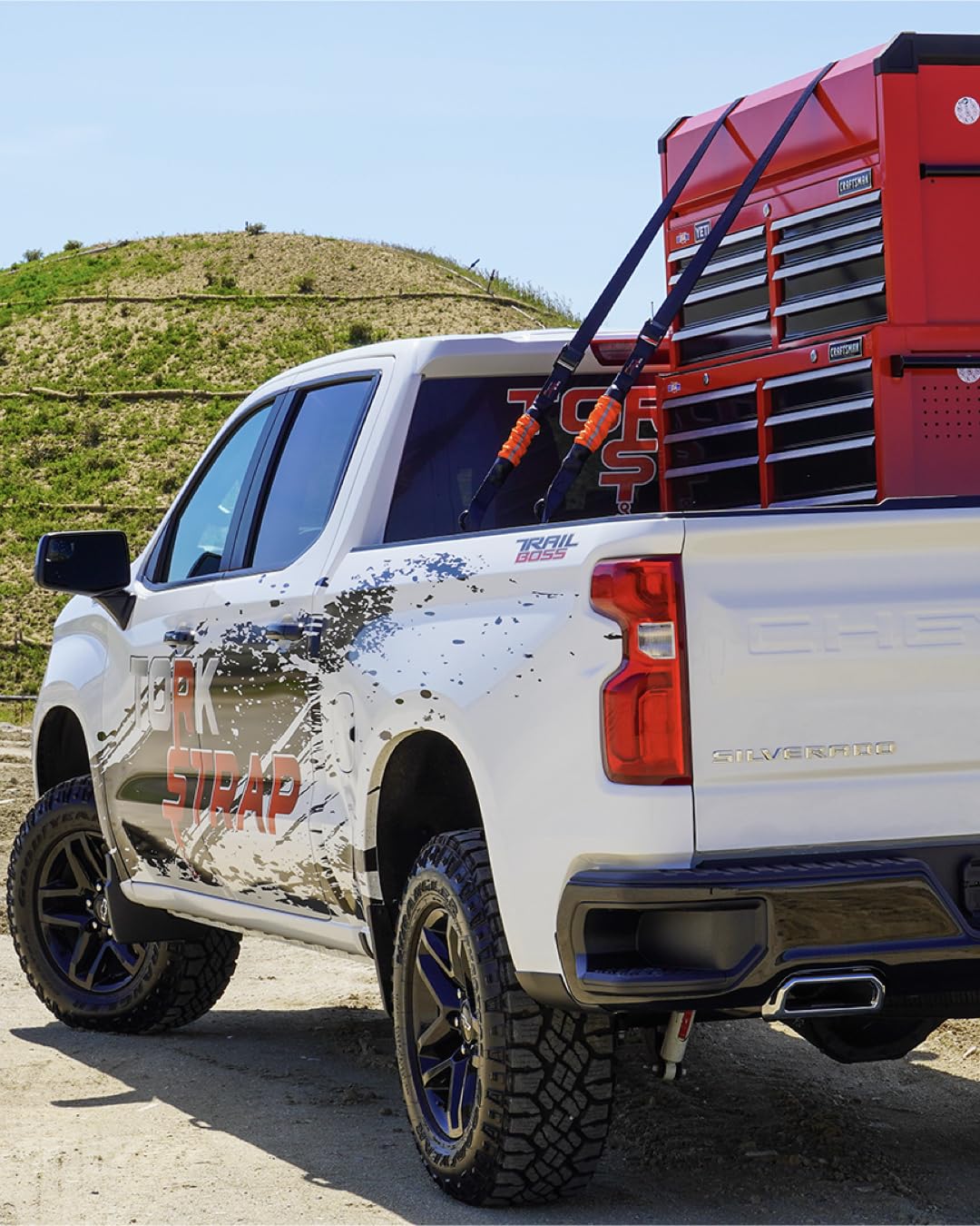 TorkStrap 14' x 1.5'' Self Tensioning Tie Down Straps (2-PK) - Automatically Adapt to Load Shifts - 2,250LB Break Strength - Grip Support Store