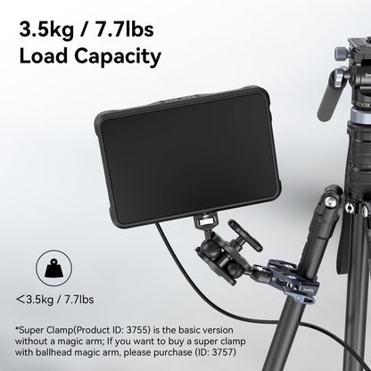 SMALLRIG Crab-Shaped Super Clamp, Camera Mount, 1/4"-20, 3/8"-16 Threaded Holes, 7.7lbs/3.5kg Payload, Compatible with Cameras, Monitors, LED Lights, etc.