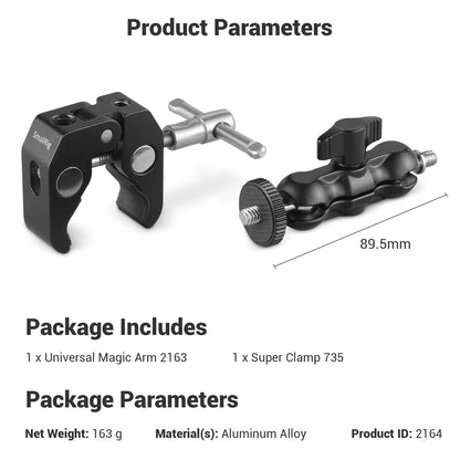 SmallRig Multi-Functional Ballhead Clamp Double Ball Adapter with Bottom Clamp - 2164