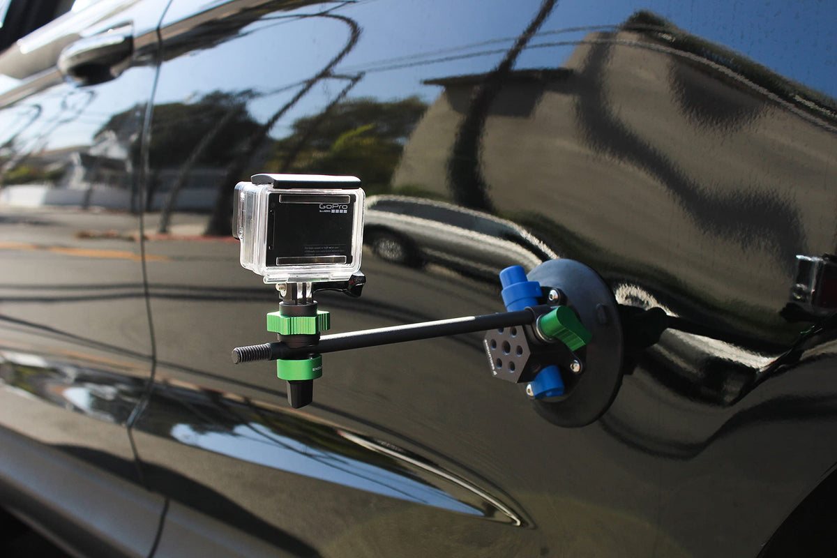 Suction Cup, Unique Cheese Block, 3/8" Rod Clamps on Any Side, 9.VB5105, Duty Power-Grip Industrial Suction Plate for car Mount