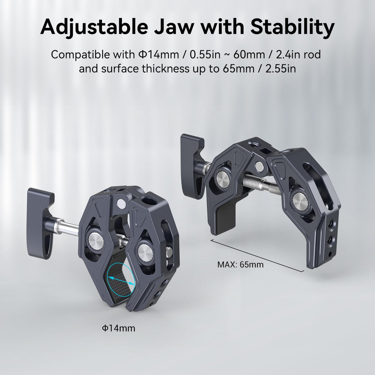 SMALLRIG Crab-Shaped Super Clamp, Camera Mount, 1/4"-20, 3/8"-16 Threaded Holes, 7.7lbs/3.5kg Payload, Compatible with Cameras, Monitors, LED Lights, etc.