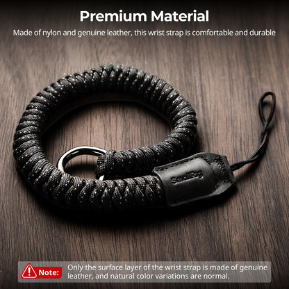 SMALLRIG Camera Wrist Strap, Universal Braided Camera Hand Strap, Adjustable Safety Strap Compatible for DSLR or Mirrorless Camera, Black - 4881