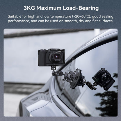 SMALLRIG 4" Camera Suction Mount with Ball Head Magic Arm, Car Mount for Lightweight Camera/Action Camera/Phone, Air Pump Vacuum Suction Cup, Max Load 3kg/6.6 Pound - 4236