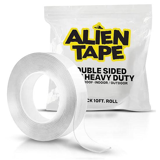 Alien Multipurpose Adhesive Transparent Double Sided Nano Tape Roll 1.18" Wide x 10 Feet Long - Grip Support Store