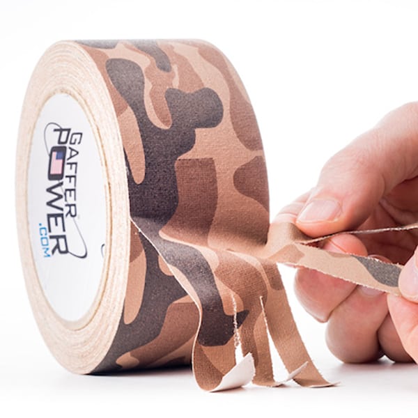 Gaffer Tape, 2 Inch x 25 Yards - Desert Tan Camouflage - Grip Support Store