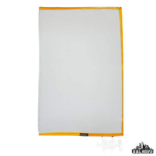 24"x36" Poly Silk White by LA Rag House - poly silk on frame