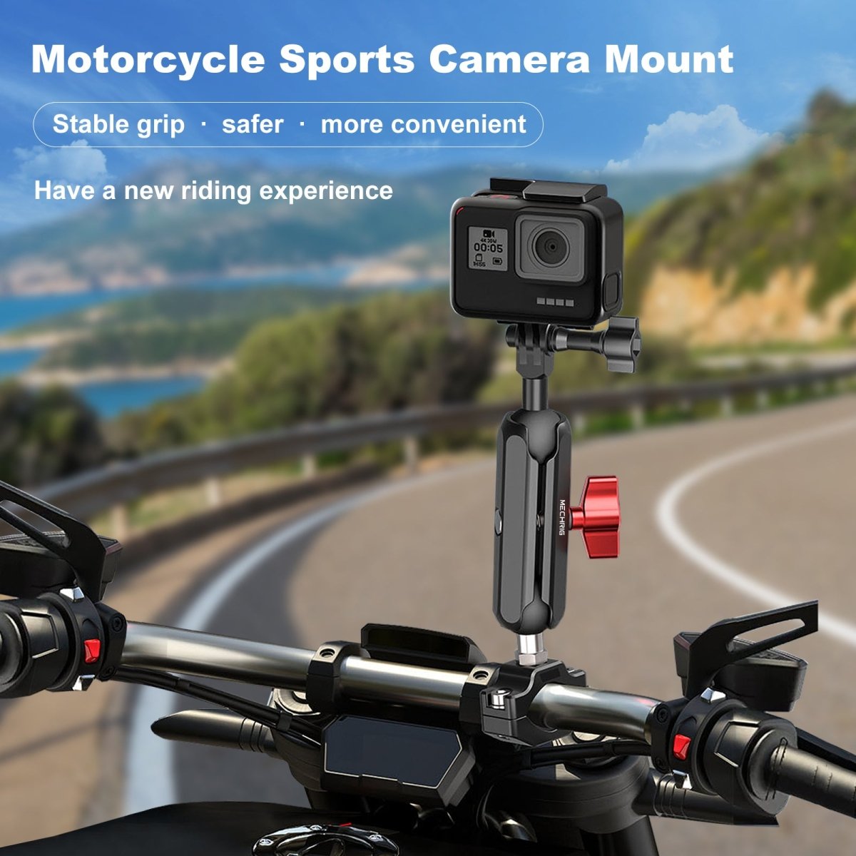Mechrig Aluminum Ball Head Tube Clamp Bracket for Action Camera - Grip Support Store