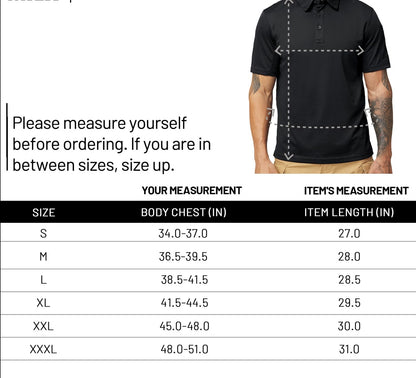 Show Black Polo Short Sleeve Shirts, Moisture-Wicking - Grip Support Store