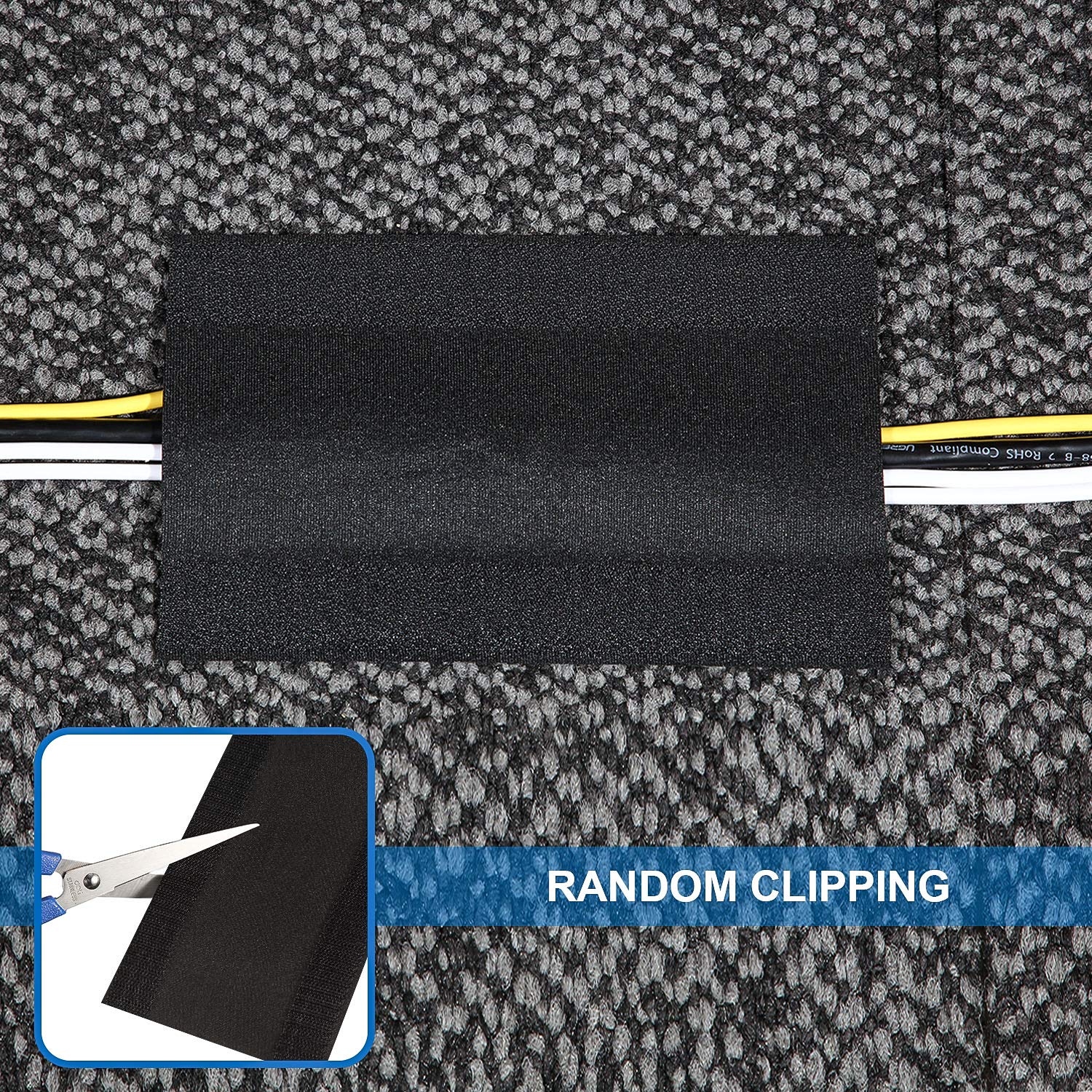 4" Velcro Grip for Cable Cords on Carpets, 2-Pack (10 ft) - Grip Support Store