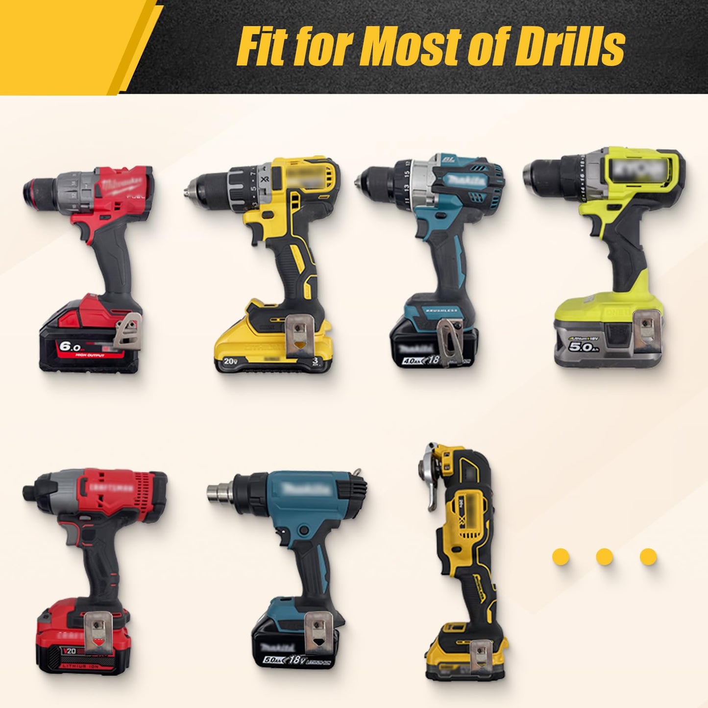 Drill Holder Belt Clip, Fits Up to 2.5'' - Grip Support Store