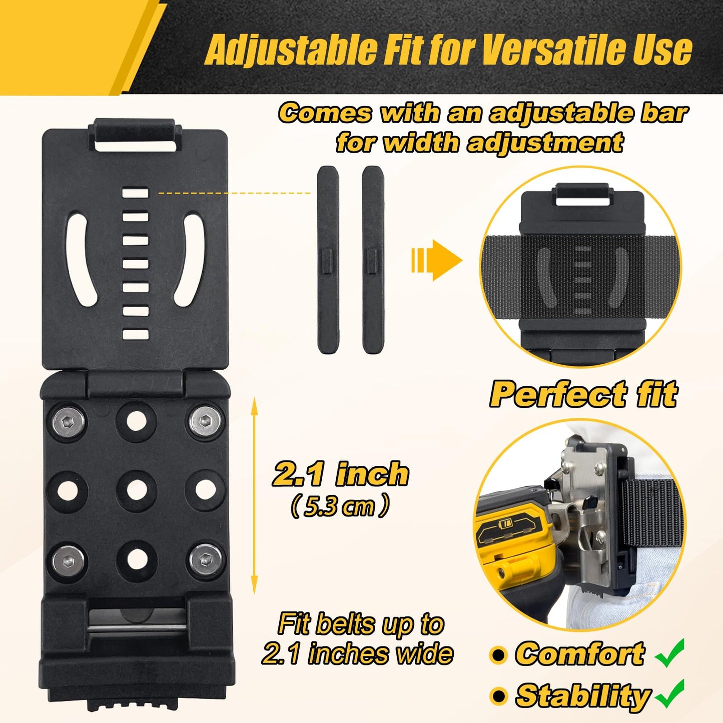 Drill Holder Belt Clip, Fits Up to 2.5'' - Grip Support Store