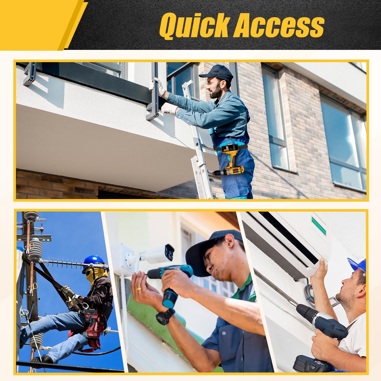 Drill Holder Belt Clip, Fits Up to 2.5'' - Grip Support Store