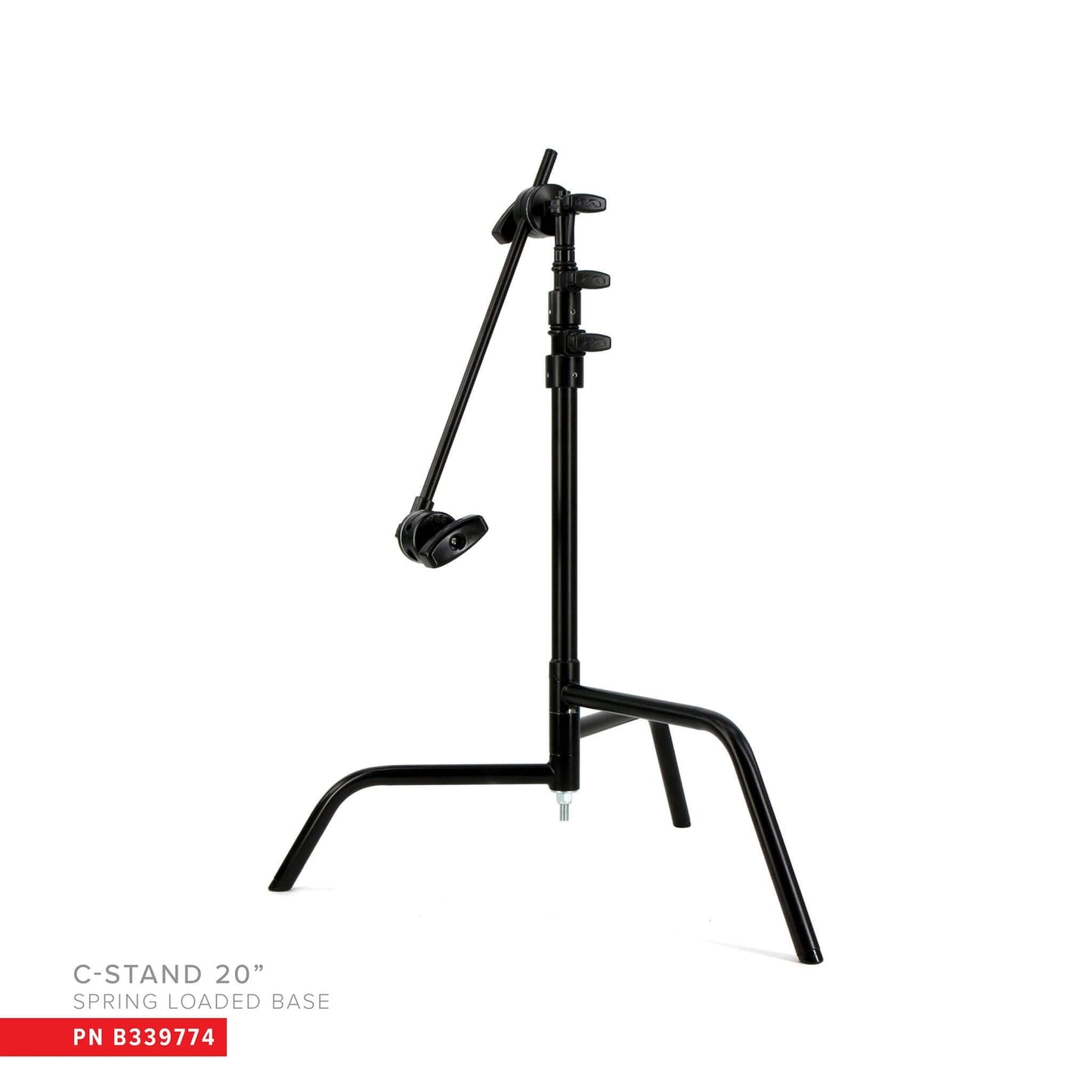 20" Double Riser Spring Loaded Folding C-Stand w/Grip Head & Arm Black - Grip Support Store