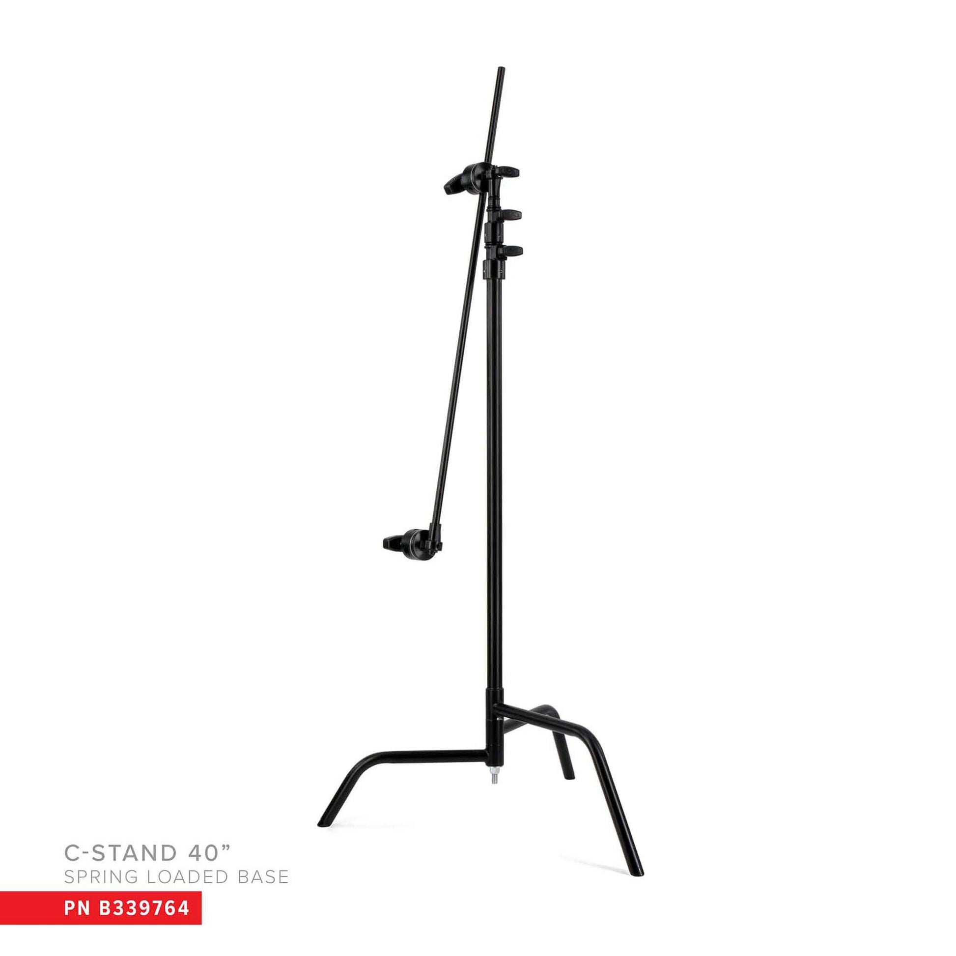 40" Double Riser Spring Loaded Folding C-Stand w/Grip Head & Arm Black - Grip Support Store