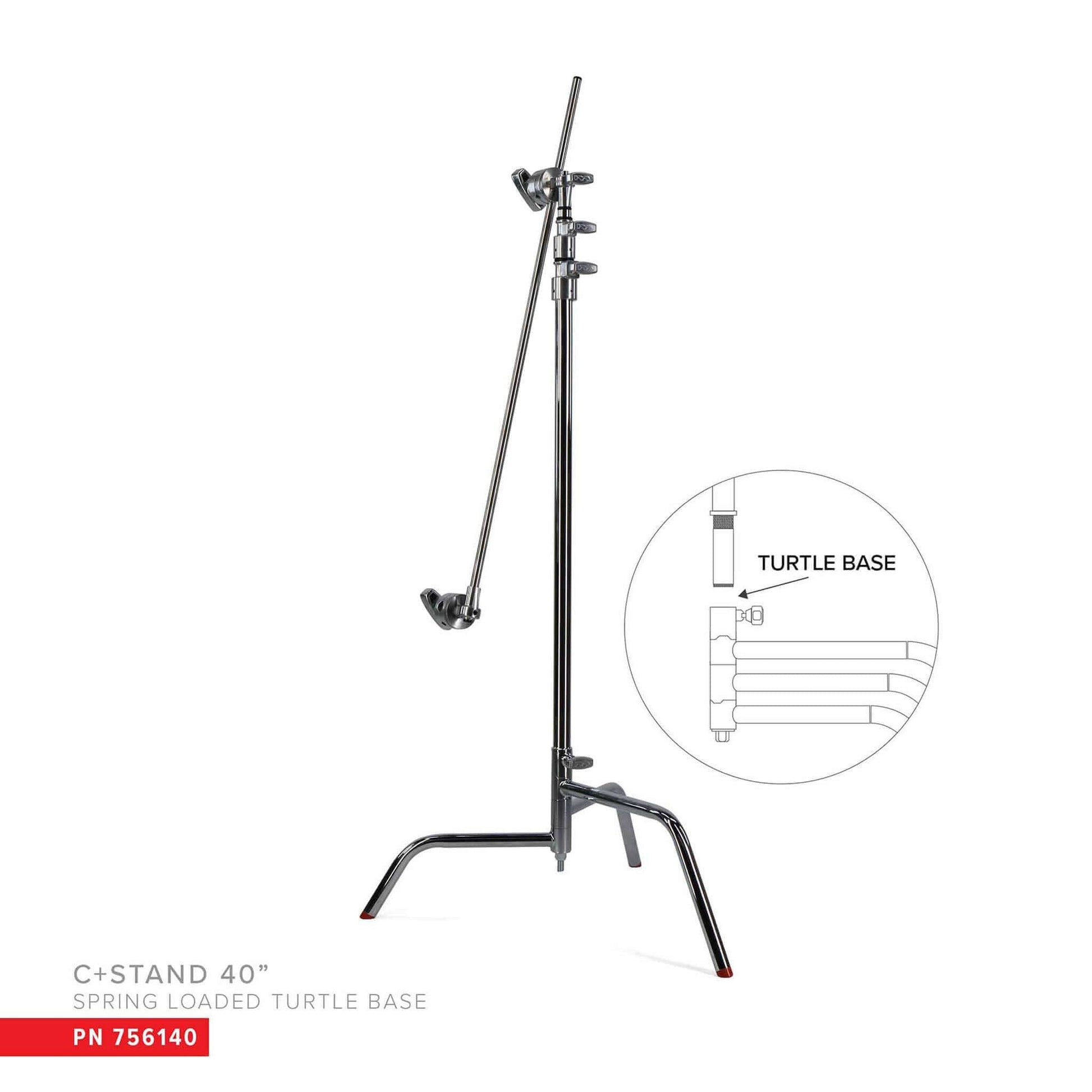 Matthews 40" C Stand w/Spring Loaded Turtle Base, Includes Grip Head & Arm - Grip Support Store