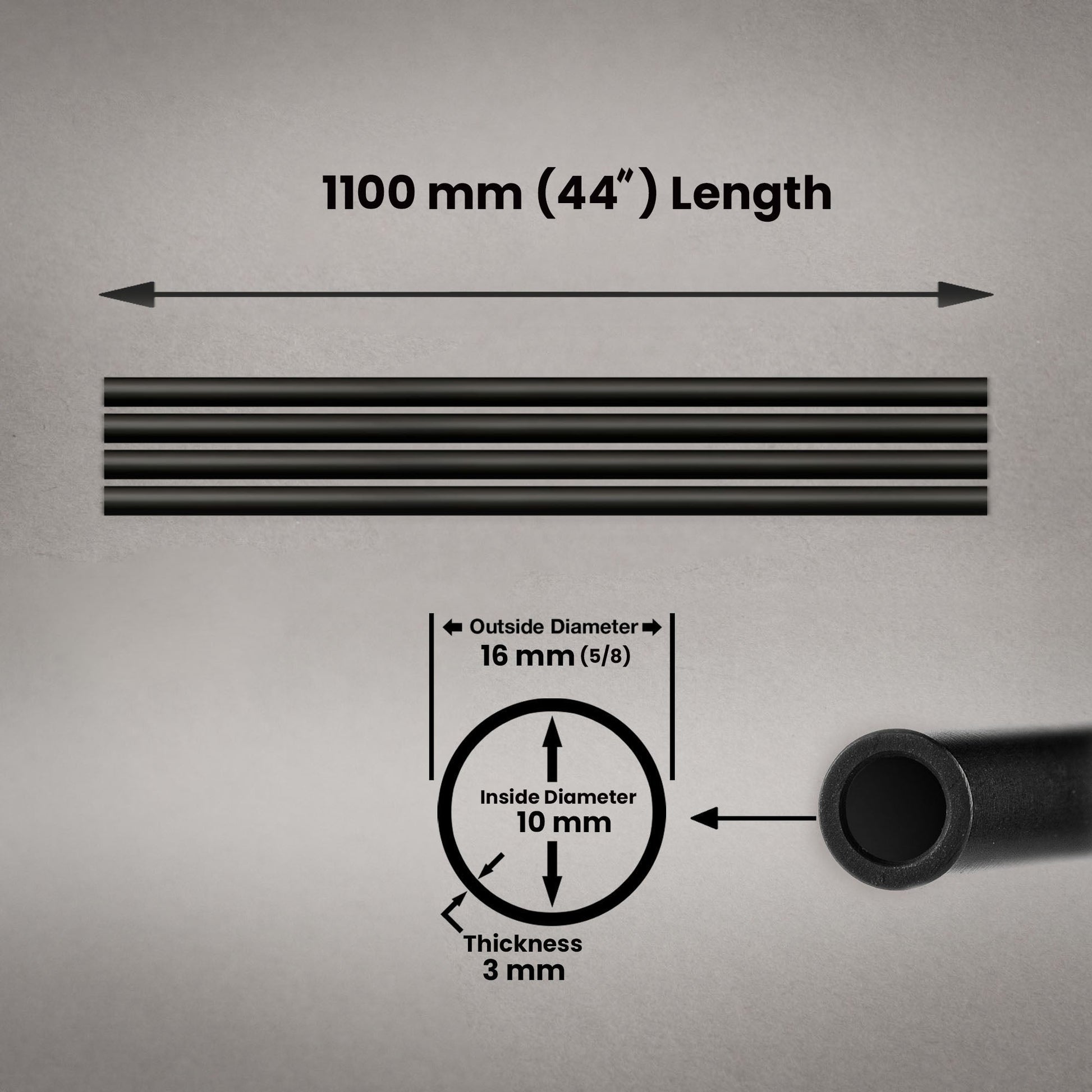 1100mm PRECISION RODS 16mm SET - Grip Support Store