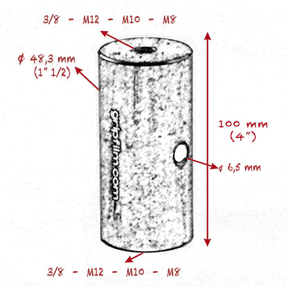 3/8, M12, M10, M8 STARTER PIN 48.3mm ( 1" 1/2 ) KIT - Grip Support Store