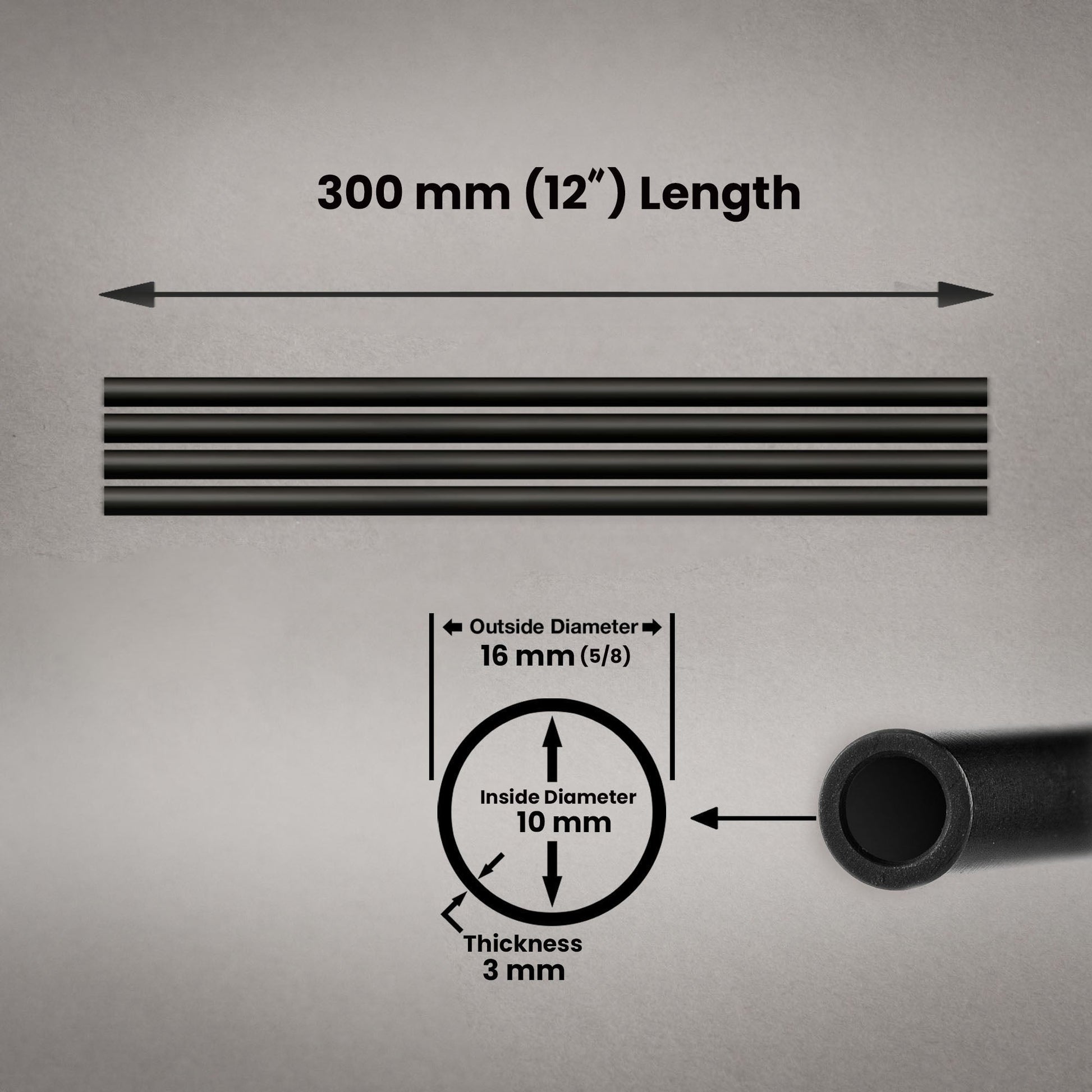 300mm PRECISION RODS 16mm SET - Grip Support Store