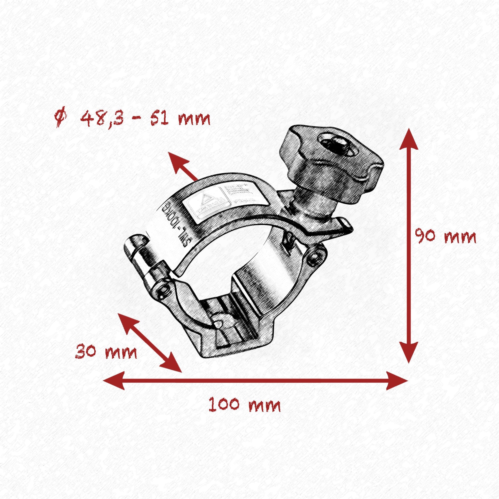48.3 - 51mm HALF COUPLER CLAMP SET - Grip Support Store