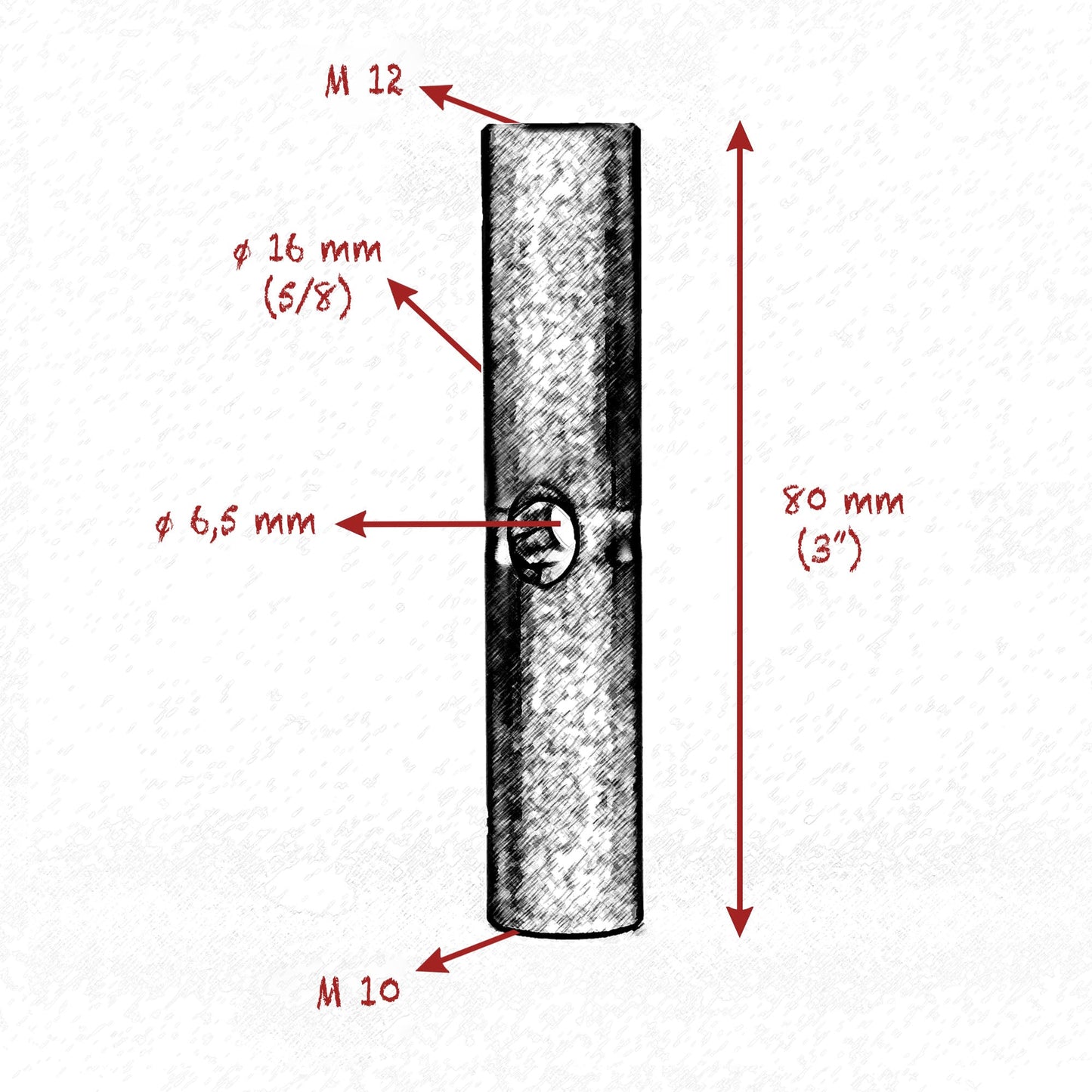 M10 - M12 STARTER PIN 16mm ( 5/8" ) - 80mm ( 3" 14 ) SET - Grip Support Store