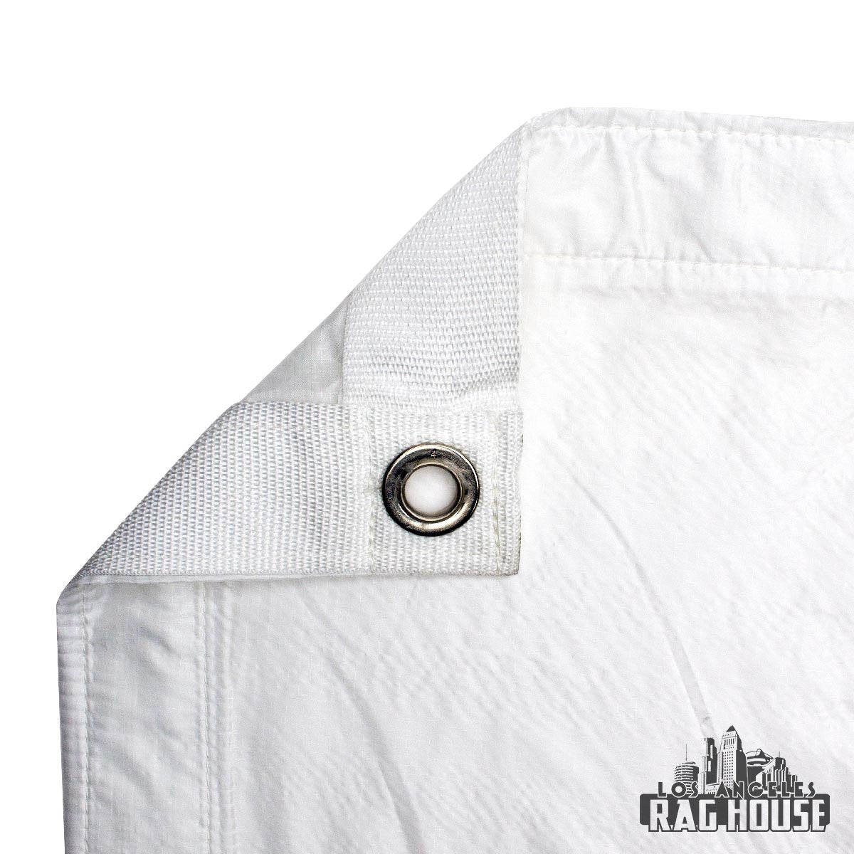 1/2 Grid Silent White by LA Rag House - fabric detail