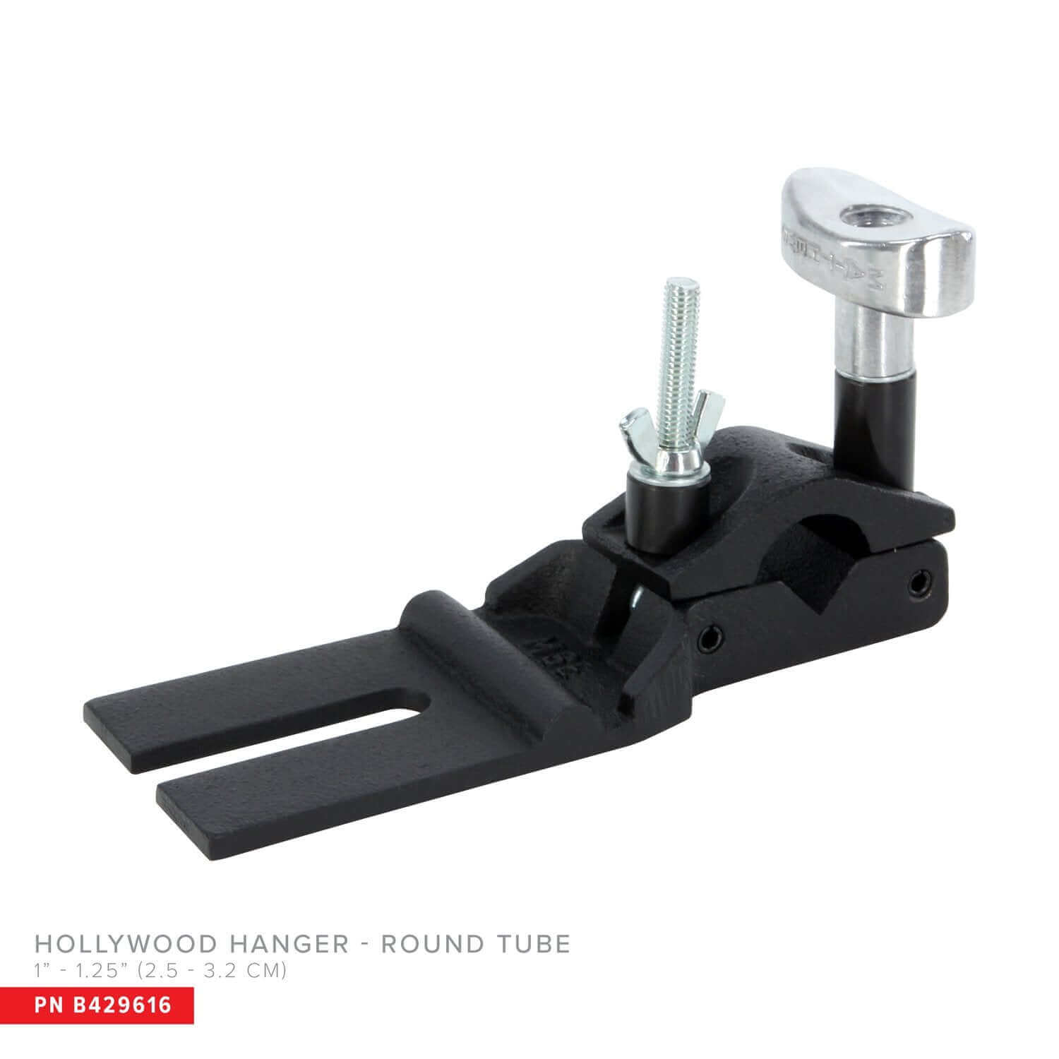 Hollywood Hanger for 1" Round Tube and 1-1/4" Pipe Black - Grip Support Store